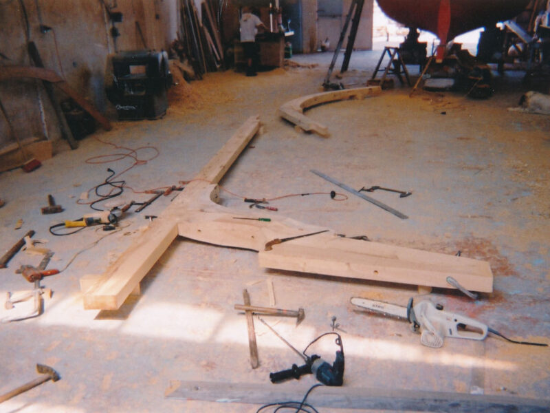 Stern frame of a trechantiri type boat