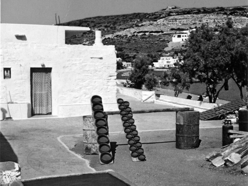 Exterior of Platys Gialos workshop, c. 1970. Apostolidis Pottery.